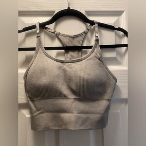 Balance Athletica Gray Ribbed Sports Bra